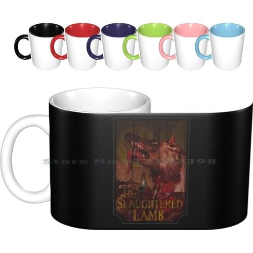 American Werewolf-Slaughtered Ceramic Mugs Coffee Cups Milk Tea Mug American Werewolf In London Pub Sign Horror Prop Movie Film