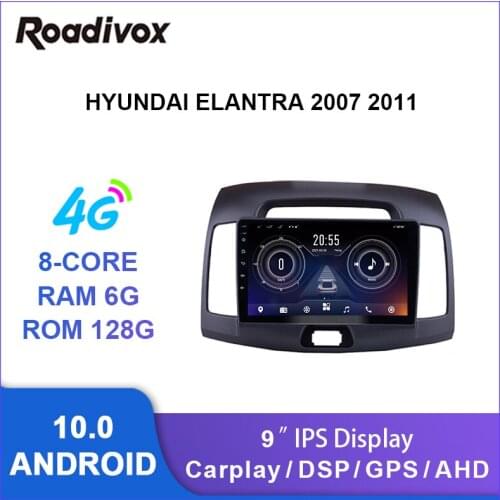 9" android 10.0 car radio video gps navigation player for HYUNDAI Elantra 2007 2011 multimedia autoradio stereo head unit