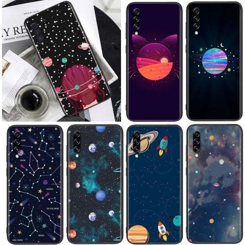 Dream planet for Samsung Galaxy A90 A80 A70 A60 A50 A40 M30 A20E A2Core A10S A10E Soft Black Phone Case