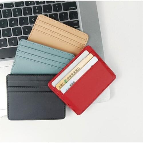 1Pc Pu Leather ID Card Holder Candy Color Bank Credit Card Box Multi Slot Slim Card Case Wallet Women Men Business Card Cover