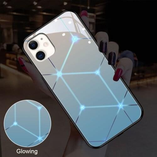 Sound activated Luminating Mobile Phone Case For Apple Iphone 6 7 8 PLUS 11 12 Pro Max Call Glowing Starry Sky Glasses Cover