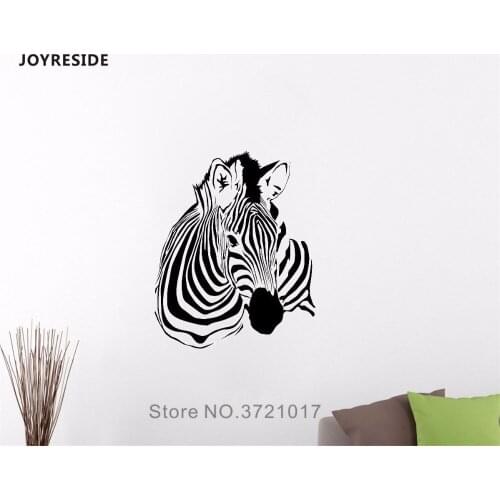 JOYRESIDE Zebra Wall Animal Decal Vinyl Sticker Decor Interior Art Design Living Room Home Bedroom Dorm Decoration Mural A202