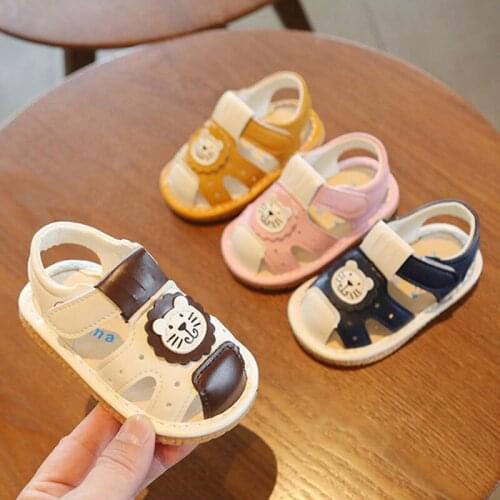 Baby Cartoon Sandals Boy Girl Spring Summer 2021 Infant Girls Baby Toddler Shoes with Sound
