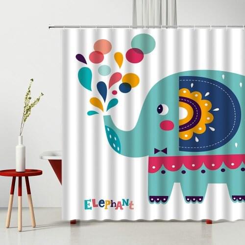 Child Cartoons Shower Curtain Animal Lovely Pig Bathe Printing Pattern Bathroom Partition Waterproof Cloth Hanging Curtains