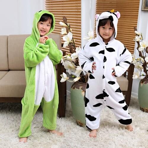 Children Pajamas Sets Kids Anime cattle Cartoon Cosplay Costume Animal flannel Sleepwear Robe Onesie Jumpsuit Blanket Sleepers