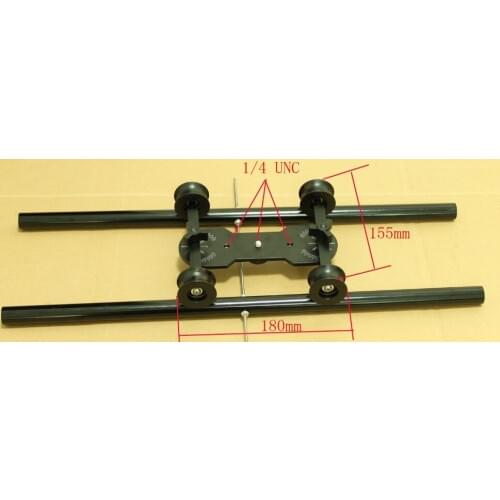 DIY DSLR Video Camera U groove wheel Table Top Compact Dolly Kit with 19mm tube