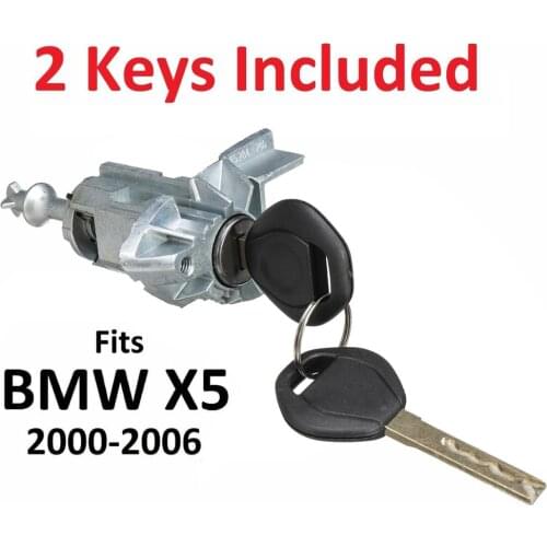 For BMW X5 E53 2000-2006 LEFT DRIVER DOOR LOCK CYLINDER BARREL ASSEMBLY with 2 KEYS OEM:51217035421