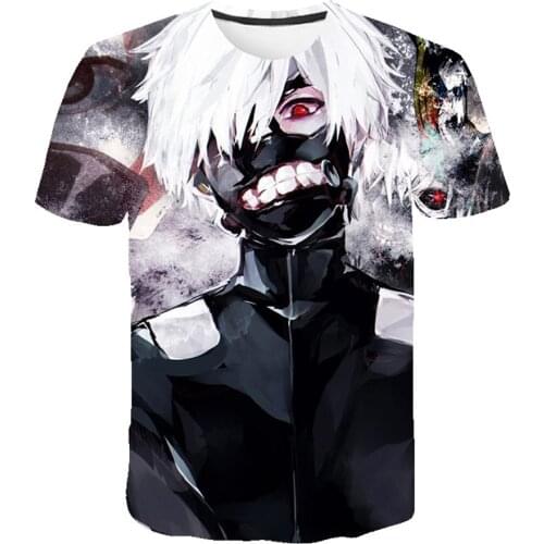Anime 3D Tokyo Ghoul Printed Men Women Dark T-shirt Summer Fashion Cool T Shirt Hip Hop Streetwear Casual Short Sleeve Top Tees