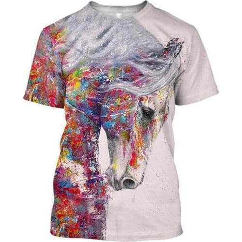 CLOOCL Love Horse Series T-shirts Animal Design 3D Print Pullovers Tops Men Clothing Unisex Short Sleeve Harajuku Streetwear