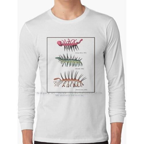 Hallucigenia Sparsa And His Many Transformations Long Sleeve T Shirt 100% Pure Cotton Big Size Hallucigenia Cambrian Explosion