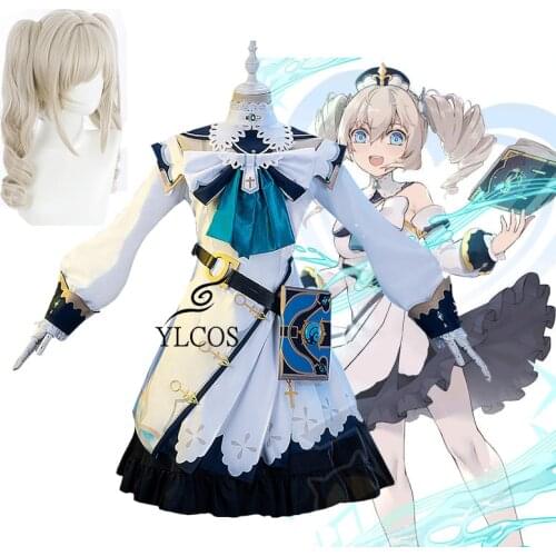 Game Genshin Impact Barbara Costume Cosplay Halloween Party Women Girls Suit Full Set