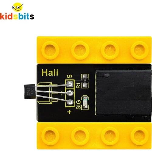 Kidsbits Blocks Coding A3144 Hall Sensor Magnetic Swich Speed Counting Module For Arduino STEM Programming Education