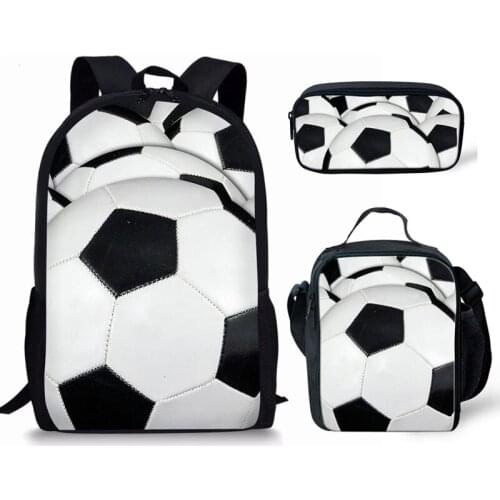 Cool Soccer 3D Print School bag Set for Teenage Girls Boys Bookbag Children Book Bags Kids Backpack Schoolbags Student Bagpack