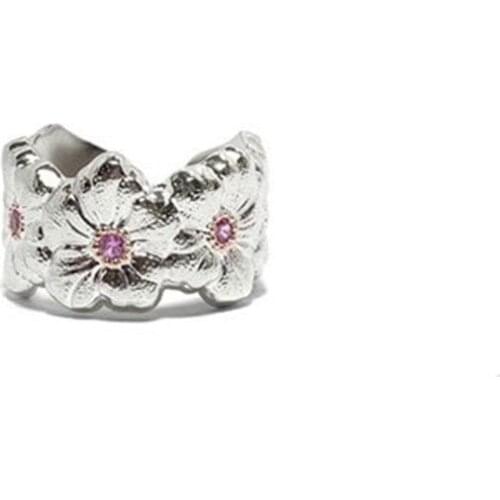 KPOP GD G-Dragon Eternal Love Series Fashion Adjustable Flower Faint Pink Diamond Rings Decoration For Girls Gift A19