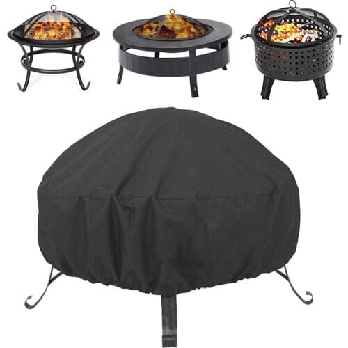 2 Sizes Patio Fire Pit Cover Lightweight Oxford Waterproof Dust-proof Outdoor Yard Grill BBQ Shelter Furniture Protective Covers