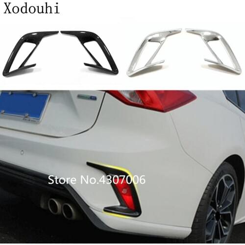 Car body styling cover trim back tail rear fog light lamp frame stick panel part 2pcs For Ford Focus 2018 2019 2020