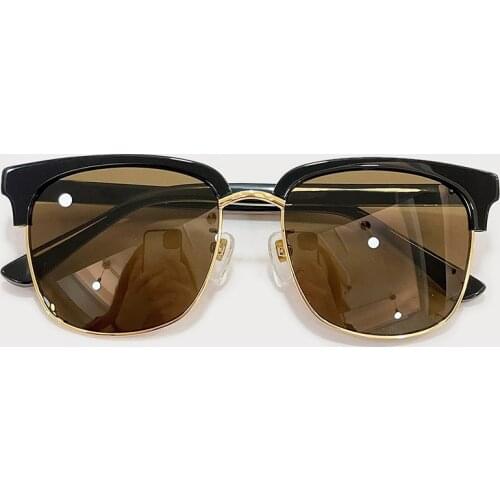 New Fashion Ladies Square Sunglasses Men Goggle Vintage Brand Designer Half Frame Mirror Sun Glasses UV400 Eyewear