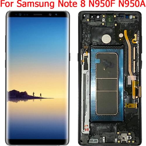 Original N950F LCD For Samsung Galaxy Note8 LCD Display With Frame 6.3" Note 8 SM-N950A N950U N950F/DS Touch Screen LCD Parts
