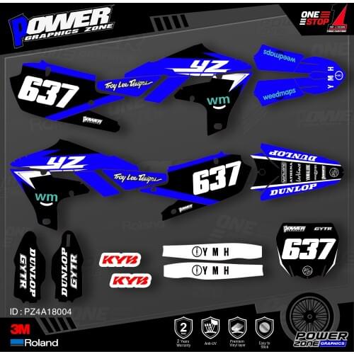 PowerZone Custom Team Graphics Backgrounds Decals 3M Stickers Kit For YAMAHA 2019-2021 YZ250F 2018-2021 YZ450F 004