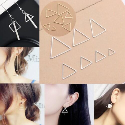 Gifts Triangle Silver 10PCS/Pack 2019 New Arrival Golden Pendant Jewelry Accessories Finding Rings for DIY Earrings Making