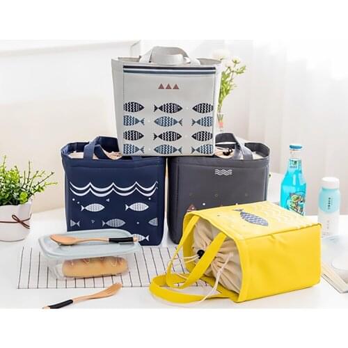 Portable Fascicular Lunch Bag for Women Convenient Waterproof Oxdord Cloth Termal Lunch Box Cute Tote Food Bag for kids