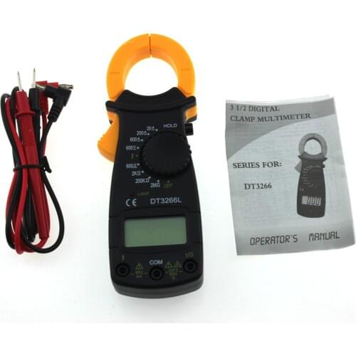 DT3266L AC / DC Portable Handheld Digital Clamp Meter Multimeter Multimeter Voltage Current Resistance Tester with Lead Test