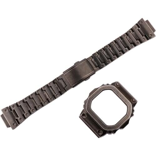 316 stainless steel strap watch case watch accessories for Casio G-SHOCK DW5600 GW-5610Sports waterproof antique black wristban