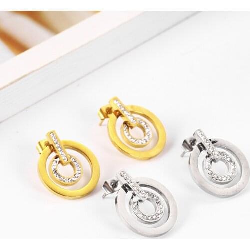 Stainless steel earring for women zircon earrings women jewelry ladies jewelry earrings set small jewelry cute woman accessories