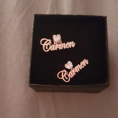 Famous Earrings with Custom 3A Heart Zircon Name Personalized Earring Jewelry with Birthday Stone for Women Spiritual Gifts