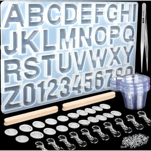 Number Alphabet Silicone Moulds for Resin Making Molds Personalized Keychains Pendants DIY Jewelry Teaching Tools