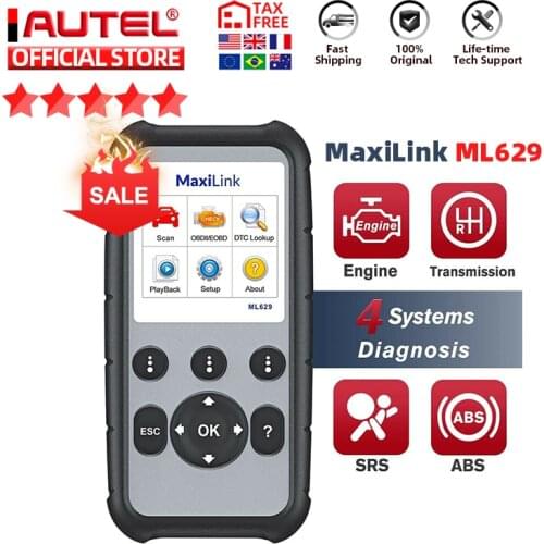 Autel ML629 OBD2 Scanner Automotive Car Diagnostic Tool Engine Transmission ABS SRS OBD 2 Code Reader