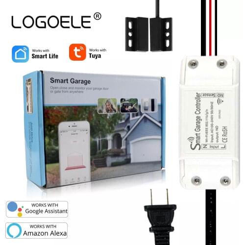 WiFi Switch Smart Garage Door Opener Controller Work With Alexa Echo Google Home SmartLife Tuya APP Control