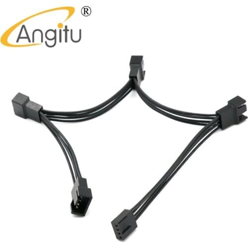 Angitu 3Pin Fan 4Pin PWM Fan Power Splitter Cable