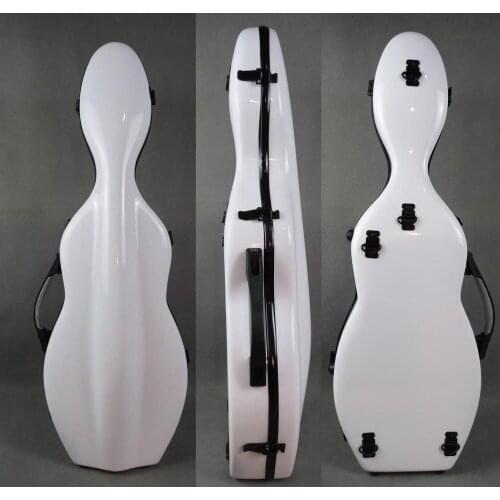Top quality strong glass fiber white 4/4 violin case,two bows holders