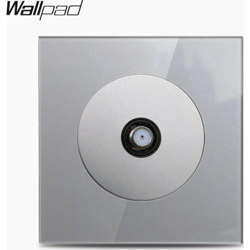 Wallpad L6 Grey Glass Single Satellite TV Antenna FM Wall Socket Wiring Outlet