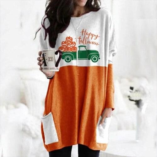 Winter Halloween Woman Long Sleeve Oversized T Shirt Winter Tops Fashion T-shirts Women 2021 Vintage Clothes Blusa Feminina