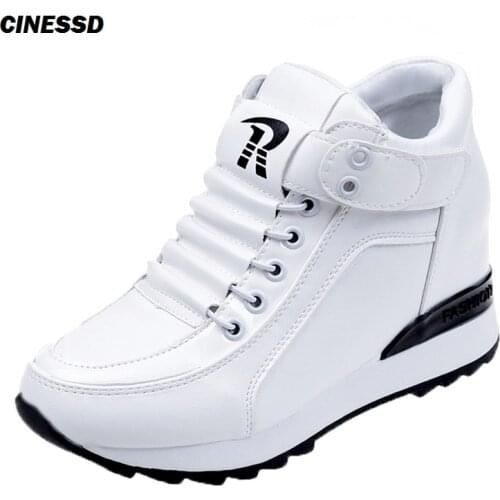 Inside heightening WOMEN shoes 2019 spring and autumn new versatile thick soled womens shoes hook & loop casual sports shoes