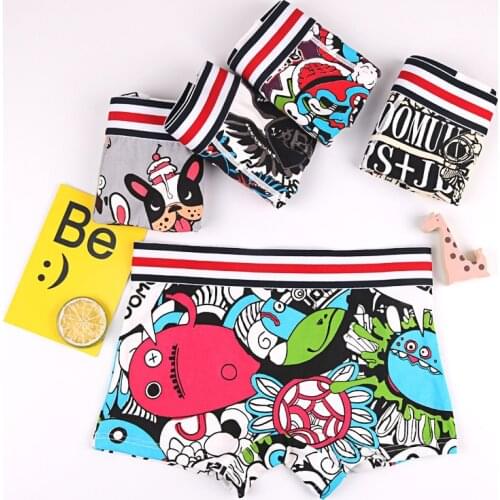 1pcs Women Cotton Cartoon Shorts Tomboy Mid-waisted Neutral Underwear Boxer Briefs Knickers Tran Les Lesbian Boyshort