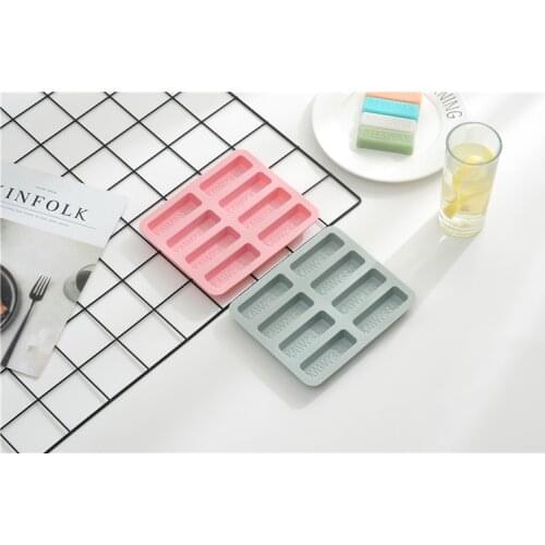 1PC Silicone 8 Cavity Square Shape Cake Mold For Baking Dessert Ice-Creams Mousse Mould Decorating tools OK 1021