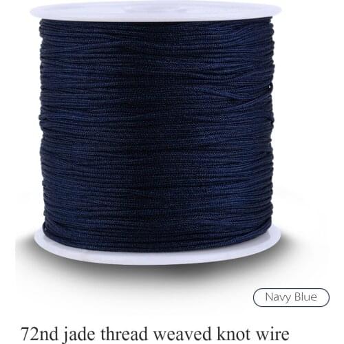 100M x 0.8mm Nylon Chinese Knot Cord Rattail Macrame Shamballa Thread String Dark Blue