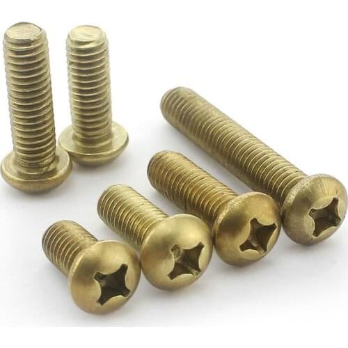 50Pcs ISO7045 DIN7985 GB818 M2 M2.5 M3 Copper Machine Screws Phillips Machine Pan Head Brass Screws