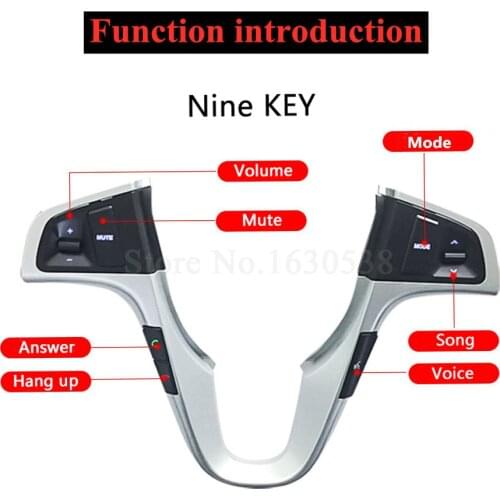 Seven colors of backlight, free switching For Hyundai VERNA SOLARIS Steering Wheel Audio Volume Control Button Switch