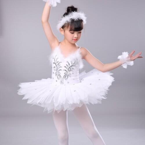 White Belly Dress Childrens Swan Lake Costume Kids Ballet Tutu For Girls Dance Costume Stage Professional Ballet Tutu Dress