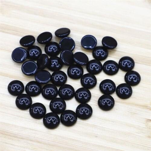 40Pc/lot No Hole Wholesale 6 8 10MM Natural Stone Black Onyx Beads Cabochon for Jewelry Making Charm Ring Earrings Accessories