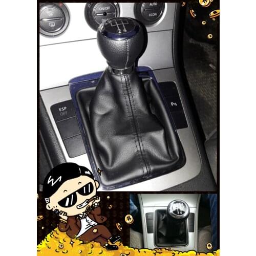 GOOD shipping For For VW Passat B6 2006 2007 2008 2009 2010 2011 New 5 Speed Car Gear Shift Knob With Leather Boot 3C0711113