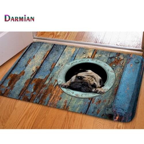 DARMIAN Funny Animal Bulldog Cat Printed Outdoor Welcome Entrance Doormat Rug Home Carpets for Bedroorm Kitchen Tapete Para Sala