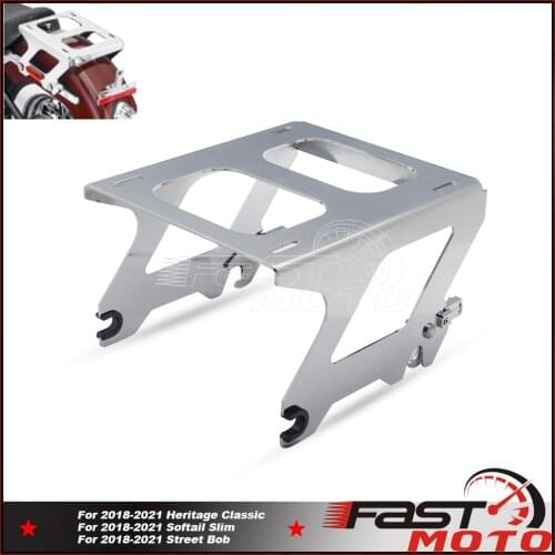 Chrome Detachable Tour Pak Mounting Rack Luggage Setting Stand For Harley Heritage Classic Deluxe 114 FLHC FLDE FXBB # 50300176