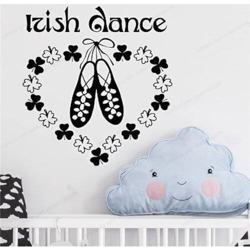 Irish Dance Sign Shoes Design wall decal Ireland Dublin Celtic Step vinyl wall sticker Dance Studio wall decor HJ470