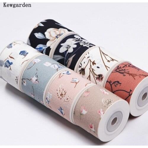 Kewgarden Print Floral Ribbon 1.5" 1" 25mm 38mm DIY Make Bow Hair Accessories Handmade Tape Sewing Carfts 10 Yards