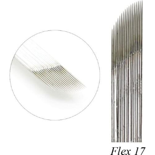 Lamina Double Line 17 Micro Needles Manual Pen Blades Bevel 17 Flex Microblading Permanent Makeup Eyebrow Tattoo 3D Embroidery